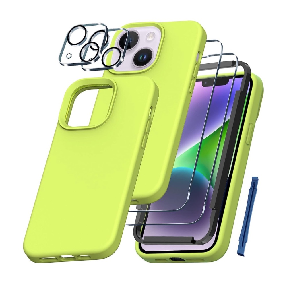 [5 in 1] iPhone 14 Plus Case with 2X Screen Protector + 2X Camera Protector